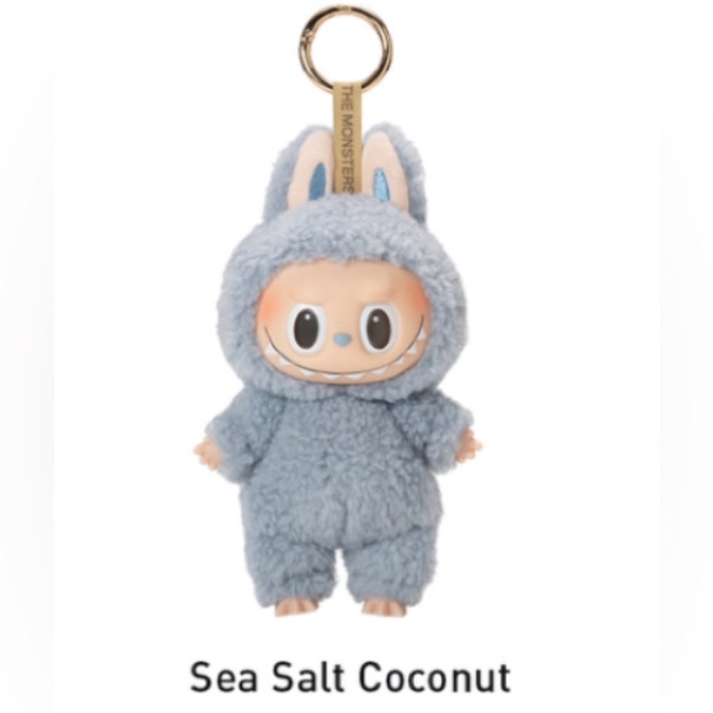 POP MART Labubu Sea Salt Coconut Exciting Macaron Vinyl Face Plush Pendant NIB